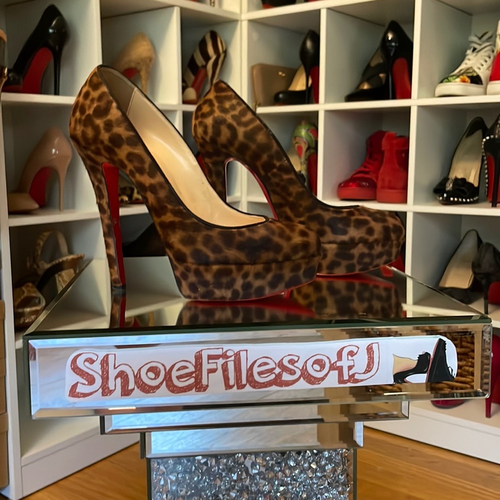 ☀️LAST CHANCE☀️Louboutin Bianca 140MM Leopard Pony Hair - 35